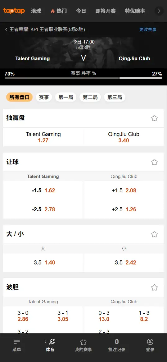 桐乡情久 vs 广州TTG - 2026王者荣耀KPL - 赔率盘口信息188bet(TapTap)提供